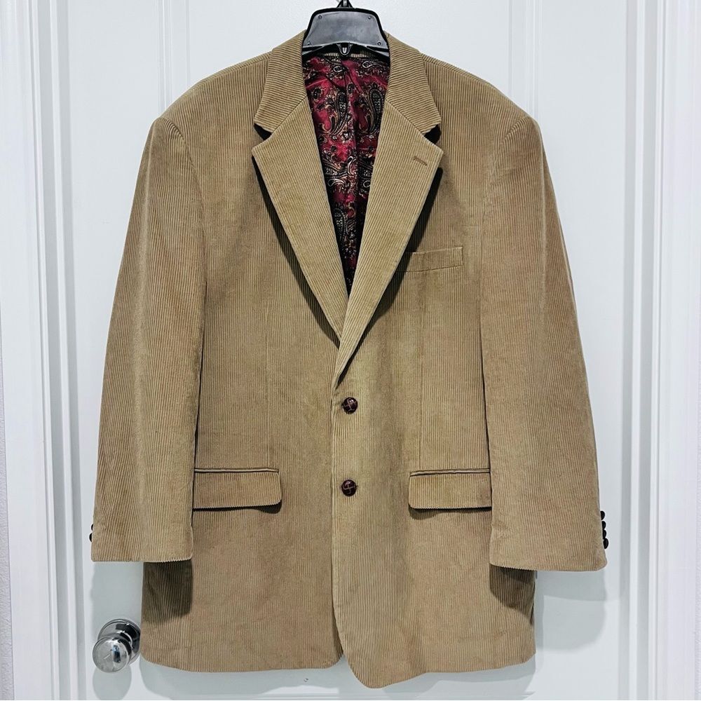 Lauren Ralph Lauren Men’s 100% Cotton Corduroy Blazer/Sports Coat Sz. 46L Camel
